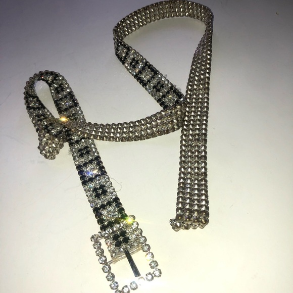 Dazzling black and silver Rhinestone Belt with Buckle 34” long. Get your bling! - Picture 7 of 7
